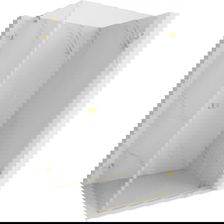 Mexen Lunar-B sprchová kabína otváracia pravá 95 x 70 cm, transparentná, brúsená zlatá - 832-095-070-55-00-P