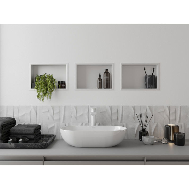 Mexen X-Wall-R výklenková polica s lemom 30 x 20 cm, biela - 1920302010