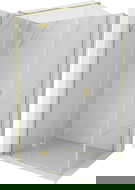 Mexen Mist-H T sprchová kabína s výkyvnými dverami ľavá 75 x 120 cm, transparentná, kartáčovaná zlatá - 8A5T-075-120-55-00-L