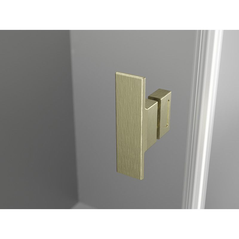 Mexen Mist-H T sprchová kabína otváracia pravá 75 x 75 cm, transparentná, zlatá kartáčovaná - 8A5T-075-075-55-00-P