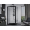 Mexen Apia posuvná sprchová kabína 130 x 80 cm, transparentná, čierna + vanička Flat, čierna - 840-130-080-70-00-4070B