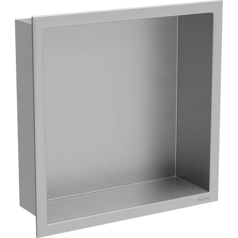 Mexen X-Wall-R vstavaná polica s límcom 30 x 30 cm, inox - 1910303010
