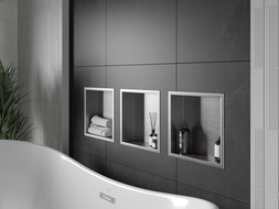 Mexen X-Wall-R zapustená polička s okrajom 30 x 30 cm, inox - 1910303010
