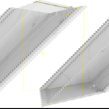 Mexen Mist-H T sprchovací kút pravý 85 x 80 cm, transparentný, zlatý kartáčovaný - 8A5T-085-080-55-00-P