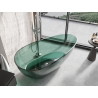 Mexen Glass voľne stojaca priehľadná vaňa 170 x 85 cm, teal, uzáver chróm - 58061708511