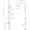 Mexen X40 sprchový stĺp, čierny - 7984040091-70