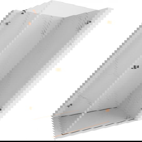 Mexen Lunar-B sprchová zástena pravá 95 x 90 cm, transparentná, ružové zlato - 832-095-090-60-00-P