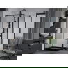 Mexen Apia posuvná sprchová kabína 140 x 80 cm, transparentná, čierná + vanička Flat, čierna - 840-140-080-70-00-4070B