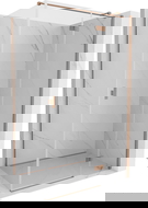 Mexen Mist-H T sprchový kút s otváracími dverami pravý 90 x 80 cm, priehľadný, brúsená meď - 8A5T-090-080-65-00-P