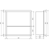 Mexen X-Wall-R zapustená polička s okrajom a poličkou 30 x 30 cm, biela - 1920303010S