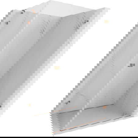 Mexen Lunar-B odsúvacie sprchovací kút pravý 95 x 80 cm, transparentný, brúsená meď - 832-095-080-65-00-P