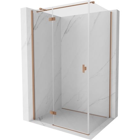 Mexen Mist H T sprchový kút s ľavými otváracími dvermi 105 x 100 cm, transparentný, brúsená meď - 8A5T-105-100-65-00-L