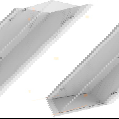 Mexen Lunar-B sprchový kút otváracia pravá 100 x 100 cm, transparentné, brúsená meď - 832-100-100-65-00-P