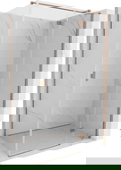 Mexen Mist-H T sprchovací kút, pravý, 90 x 100 cm, priehľadný, brúsená meď - 8A5T-090-100-65-00-P