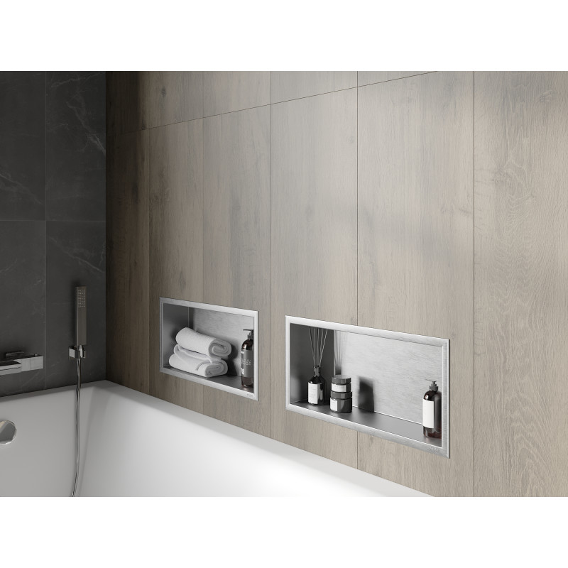 Mexen X-Wall-R nástenná polica s golierom 45 x 20 cm, inox - 1910452010