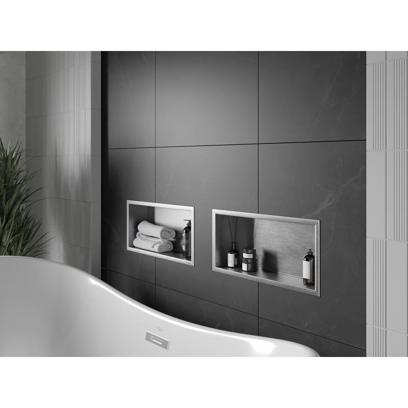 Mexen X-Wall-R nástenná polica s golierom 45 x 20 cm, inox - 1910452010