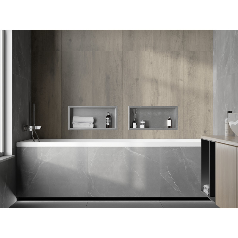Mexen X-Wall-R nástenná polica s golierom 45 x 20 cm, inox - 1910452010