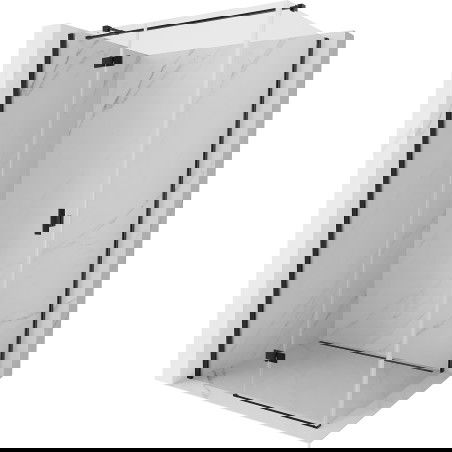 Mexen Mist-H T sprchová kabína s uchyľujúcimi sa ľavými dverami 110 x 100 cm, transparentná, čierna - 8A5T-110-100-70-00-L