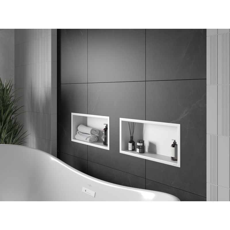 Mexen X-Wall-R vstavaná polička s golierom 45 x 20 cm, biela - 1920452010