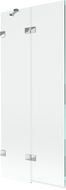Mexen Lunar sprchová zástena 2-krídlová ľavá 80 x 150 cm, transparentná, chróm - 897-080-100-01-00-L