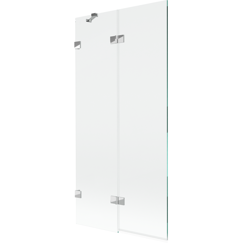 Mexen Lunar vaňová zástenka 2-krídlová ľavá 90 x 150 cm, transparentná, chróm - 897-090-100-01-00-L