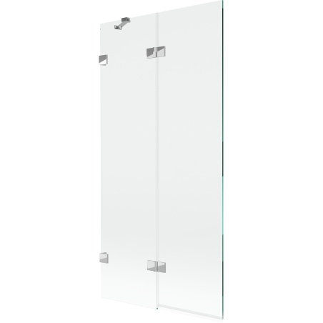 Mexen Lunar vaňová zástenka 2-krídlová ľavá 90 x 150 cm, transparentná, chróm - 897-090-100-01-00-L