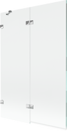 Mexen Lunar vaňová zástenia dvojkrídlové ľavé 120 x 150 cm, transparentné, chróm - 897-120-100-01-00-L