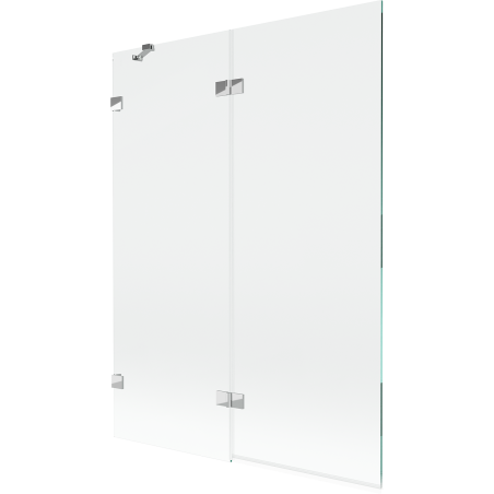 Mexen Lunar 2-krídlová vaňová zástena ľavá 130 x 150 cm, transparentná, chróm - 897-130-100-01-00-L