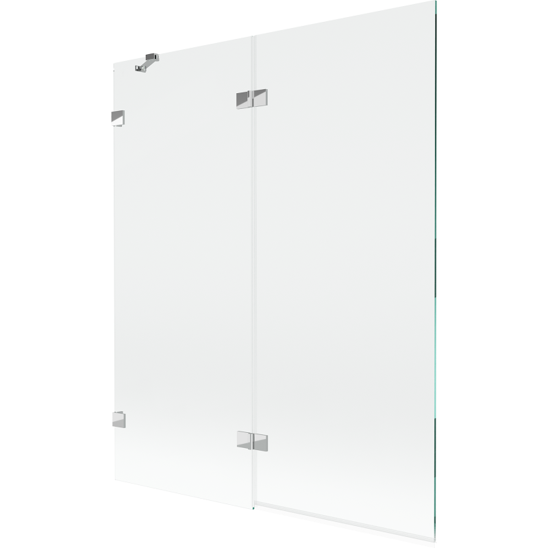 Mexen Lunar vaňová zástena, dvojkrídlová ľavá 140 x 150 cm, priehľadná, chróm - 897-140-100-01-00-L