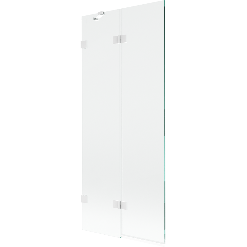 Mexen Lunar dvojkrídlová vaňová zástena ľavá 80 x 150 cm, transparentná, biela - 897-080-100-20-00-L