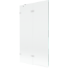 Mexen Lunar dvojkrídlový nástenný panel ľavý 100 x 150 cm, transparentný, biely - 897-100-100-20-00-L