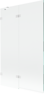 Mexen Lunar sprchová zásteny 2-krídlová ľavá 110 x 150 cm, transparentná, biela - 897-110-100-20-00-L