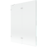 Mexen Lunar paravan na vaňu 2-krídlový ľavý 130 x 150 cm, transparentný, biely - 897-130-100-20-00-L