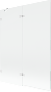 Mexen Lunar vaňová zástena 2-krídlová ľavá 130 x 150 cm, priehľadná, biela - 897-130-100-20-00-L