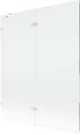 Mexen Lunar paraván na vaňu 2-krídlový ľavý 140 x 150 cm, transparentný, biely - 897-140-100-20-00-L