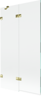 Mexen Lunar dvojkrídlový ľavý vaňový paraván 100 x 150 cm, priehľadný, zlatý - 897-100-100-50-00-L
