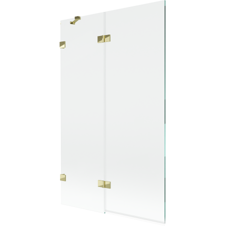Mexen Lunar, vaničková zástena, 2-krídlová, ľavá, 110 x 150 cm, transparentná, zlatá - 897-110-100-50-00-L