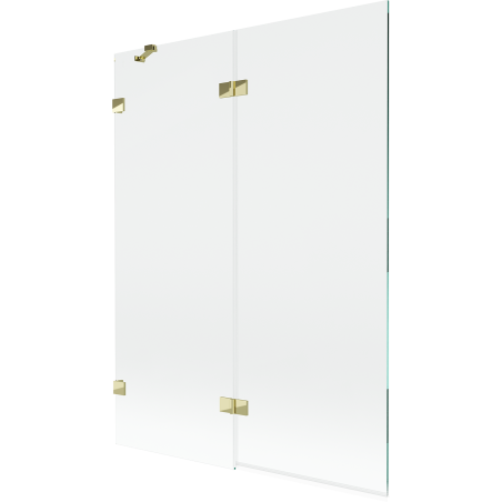 Mexen Lunar sprchový záves 2-krídlový ľavý 130 x 150 cm, transparentný, zlatý - 897-130-100-50-00-L