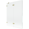 Mexen Lunar sprchový záves 2-krídlový ľavý 130 x 150 cm, transparentný, zlatý - 897-130-100-50-00-L