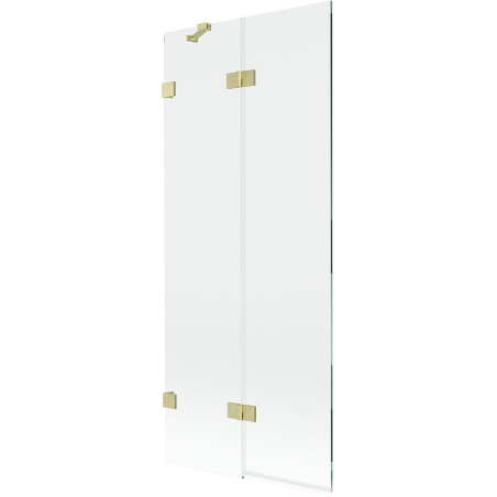 Mexen Lunar dvojkrídlová vaňová zástena ľavá 80 x 150 cm, transparentná, zlatá brúsená - 897-080-100-55-00-L