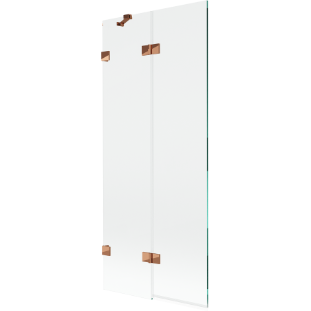 Mexen Lunar vaňový paraván, 2-krídlový, ľavý, 80 x 150 cm, transparentný, ružové zlato - 897-080-100-60-00-L