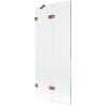 Mexen Lunar vaňový paraván, 2-krídlový, ľavý, 80 x 150 cm, transparentný, ružové zlato - 897-080-100-60-00-L