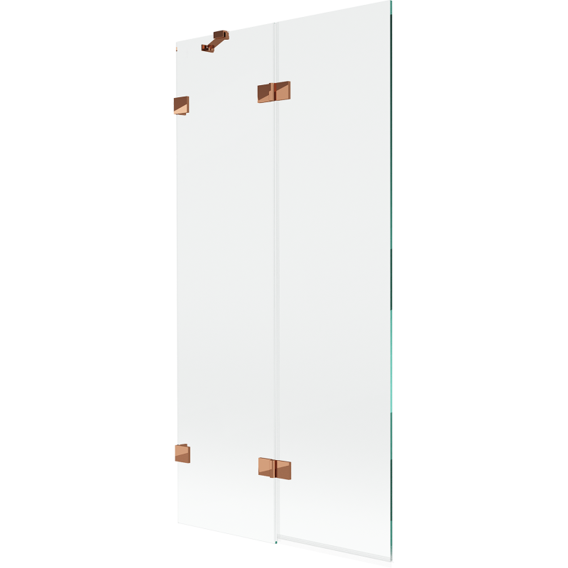 Mexen Lunar sprchová zástena dvojdverová ľavá 90 x 150 cm, transparentná, ružové zlato - 897-090-100-60-00-L