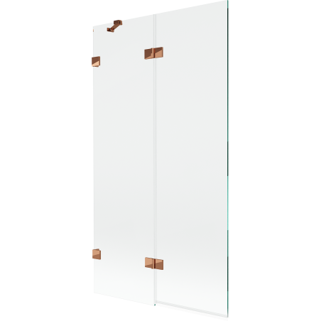 Mexen Lunar vaňová zástenna 2-krídlová ľavá 100 x 150 cm, transparentná, ružové zlato - 897-100-100-60-00-L