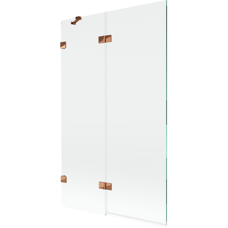 Mexen Lunar 2-krídlový vaňový paraván, ľavý 110 x 150 cm, transparentný, ružové zlato - 897-110-100-60-00-L