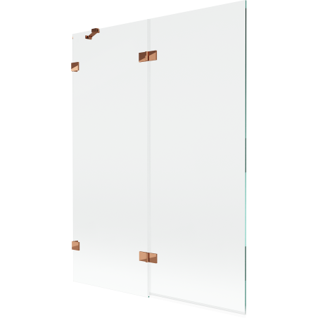 Mexen Lunar dvojdverový vaňový dvere ľavý 130 x 150 cm, transparentný, ružové zlato - 897-130-100-60-00-L