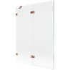 Mexen Lunar dvojdverový vaňový dvere ľavý 130 x 150 cm, transparentný, ružové zlato - 897-130-100-60-00-L