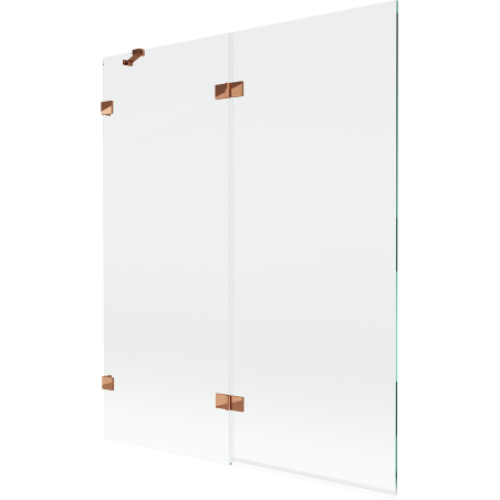 Mexen Lunar dvojkrídlová sprchová zástena ľavá 140 x 150 cm, transparentná, ružové zlato - 897-140-100-60-00-L