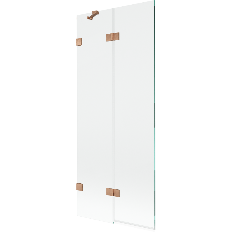 Mexen Lunar sprchová zástena 2-krídlová ľavá 80 x 150 cm, transparentná, brúsená meď - 897-080-100-65-00-L