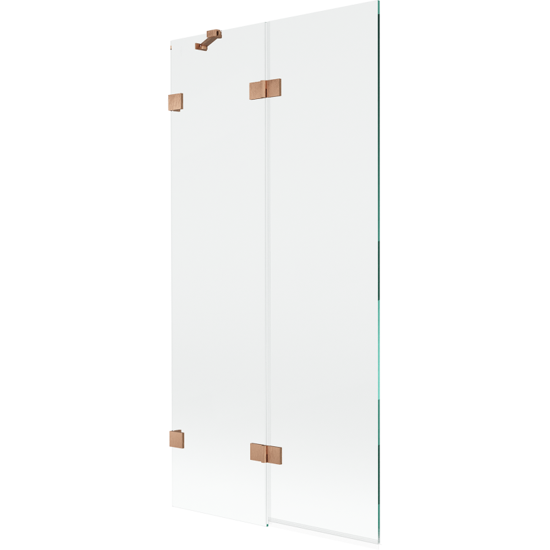 Mexen Lunar vaňová paraván 2-krídlová ľavá 90 x 150 cm, transparentná, brúsená meď - 897-090-100-65-00-L